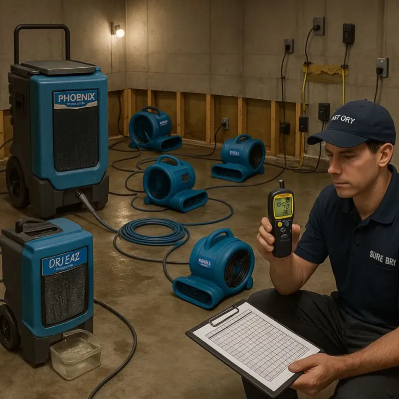 Structural Drying and Dehumidification process in Webster City, IA